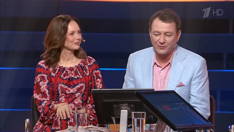 Ирина Безрукова и Марат Башаров в передаче «Кто хочет стать миллионером»